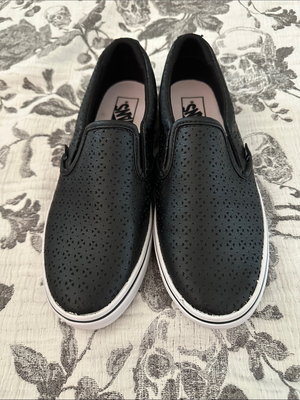NWOT Vans Women’s Black Perforated Classic Slip-On